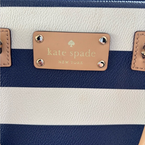 Kate Spade New York Navy Cream Striped Tote Bag - Picture 3 of 9